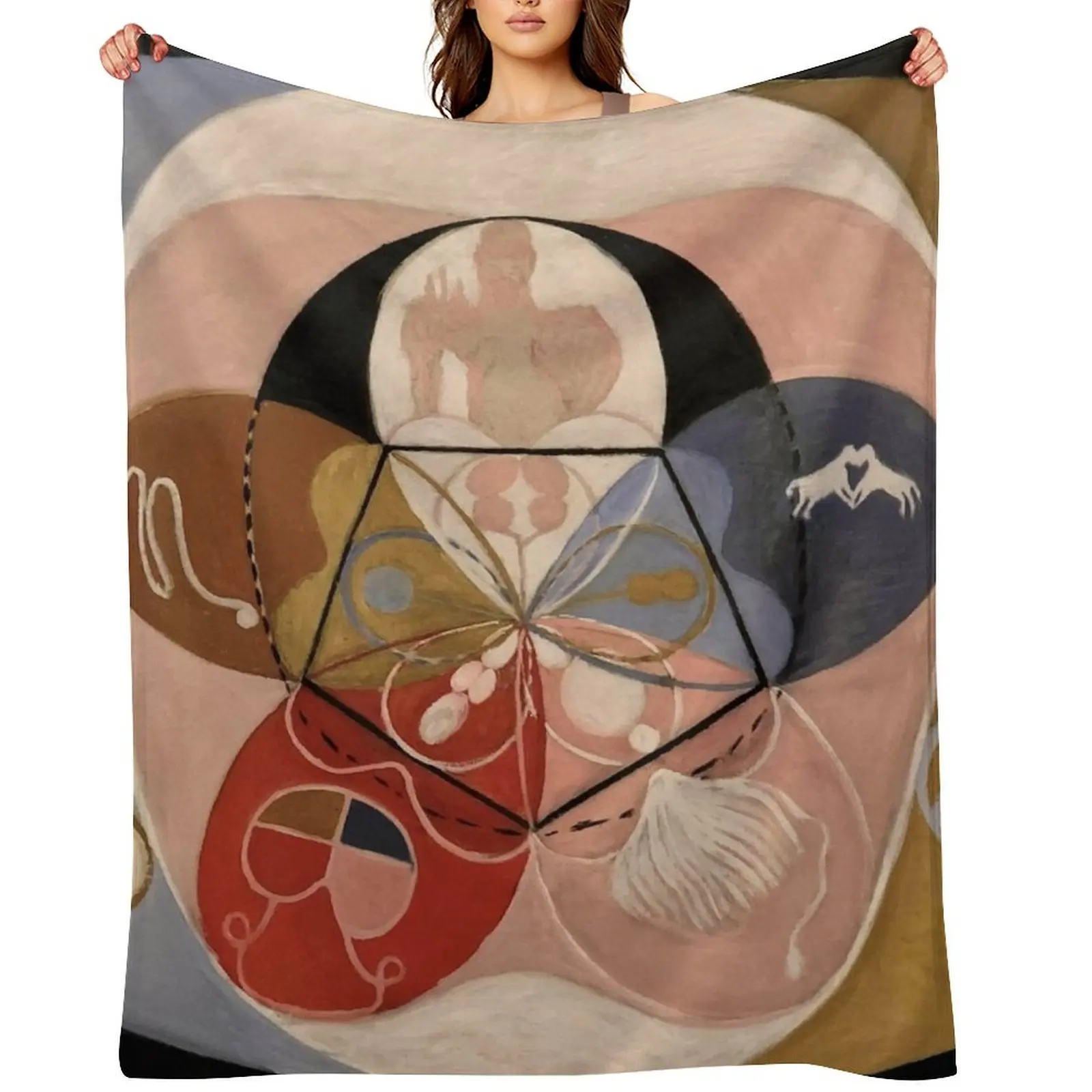 

Hilma af Klint Evolution, No. 14, Group VI Throw Blanket Nap Soft Big Luxury Thicken Flannel Blankets
