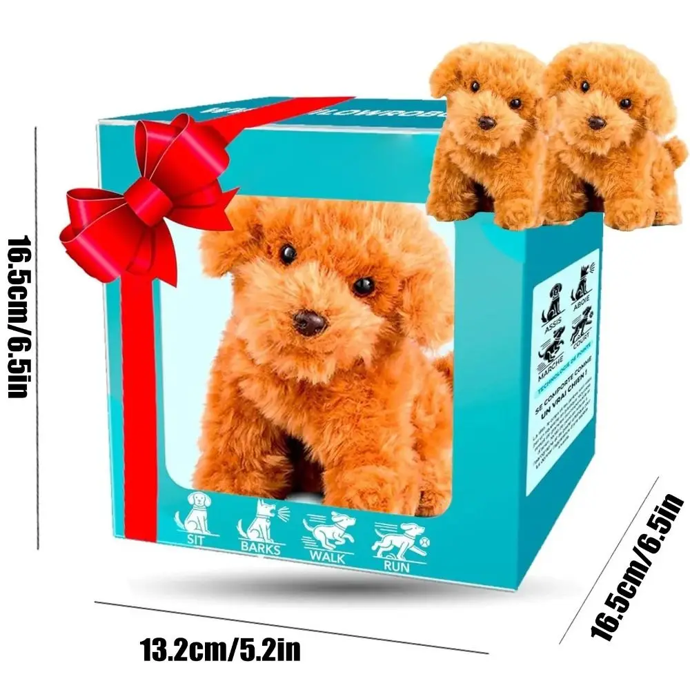 الحيوانات المحشوة واقعية الروبوتية جرو الذيل يهز محاكاة أفخم روبوت الكلب لينة أفخم نباح المشي الكلب لعبة أطفال هدية #6