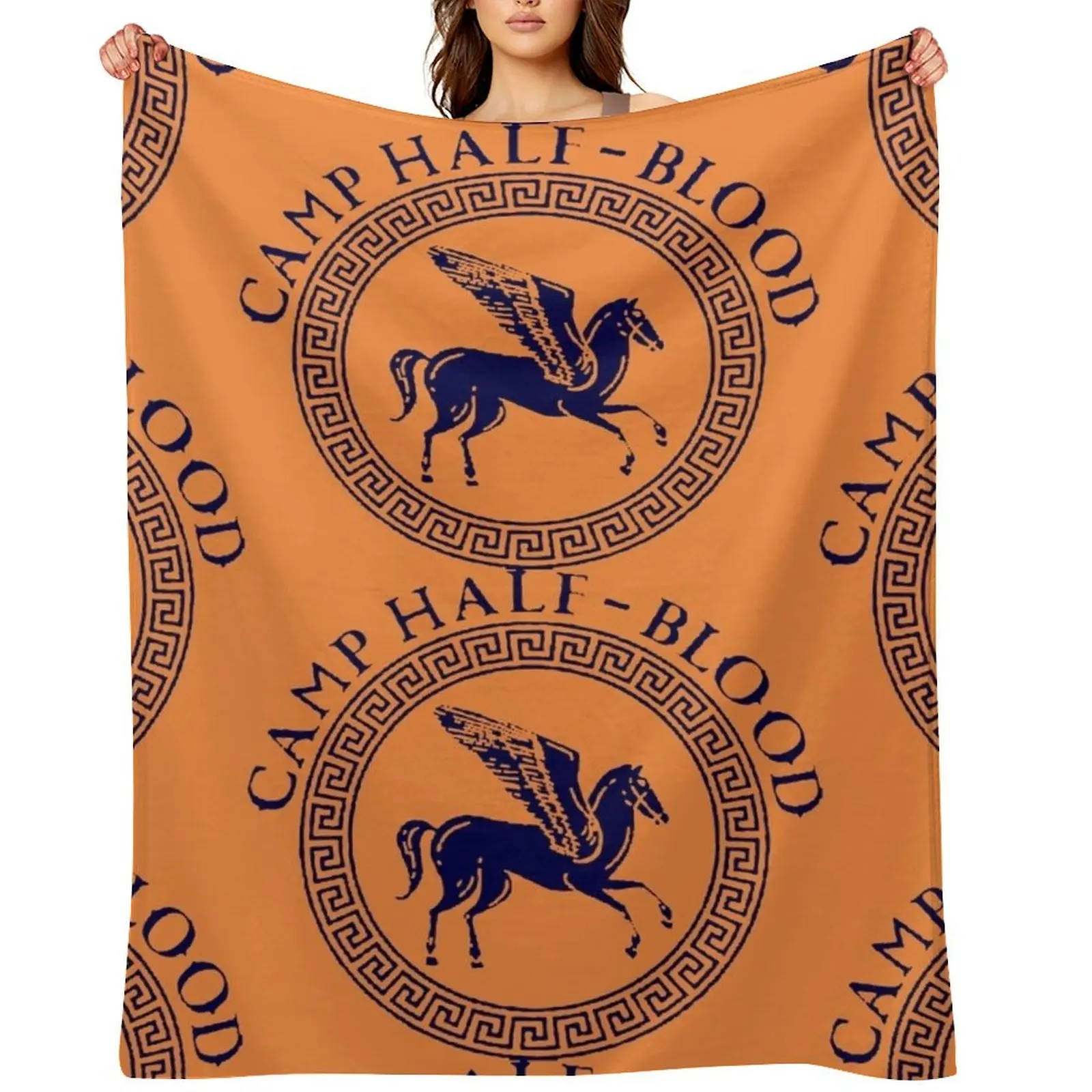 

percy jackson and the olympians series logo camp half blood t shirt Throw Blanket funny gift Luxury Thicken Blankets