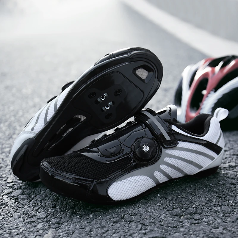 Speed Cycling Shoes for Men and Women, Breathable, Self-Locking, Road Bike, Bicycle Shoes, Rubber Sole, Athletic Racing Sneakers