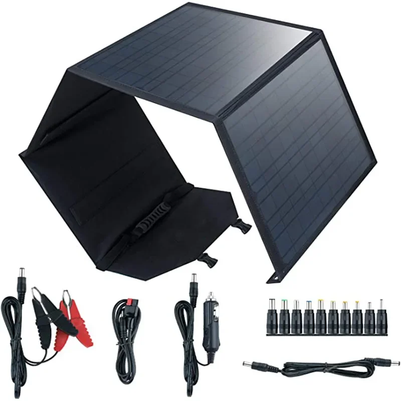 1000W 12V Solar Panel Portable Folding Bag Solar Charger Outdoor Power Supply for Home Mobile Phone Power Generator Caming