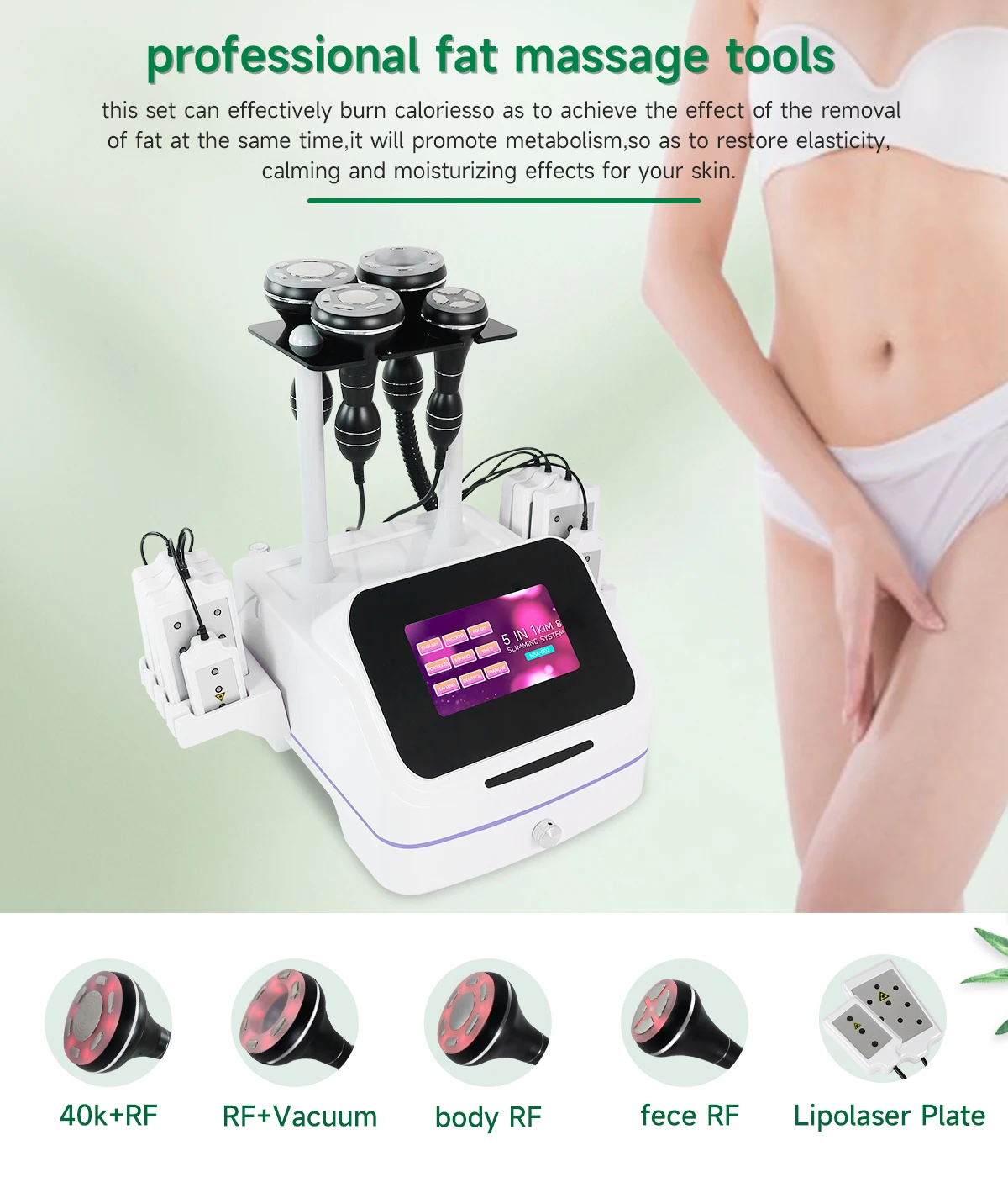 5 في 1 التجويف فراغ 40K آلة تشكيل الجسم 40K فقدان الوزن جهاز التخسيس بالموجات فوق الصوتية تدليك الجسم آلة التجويف #6