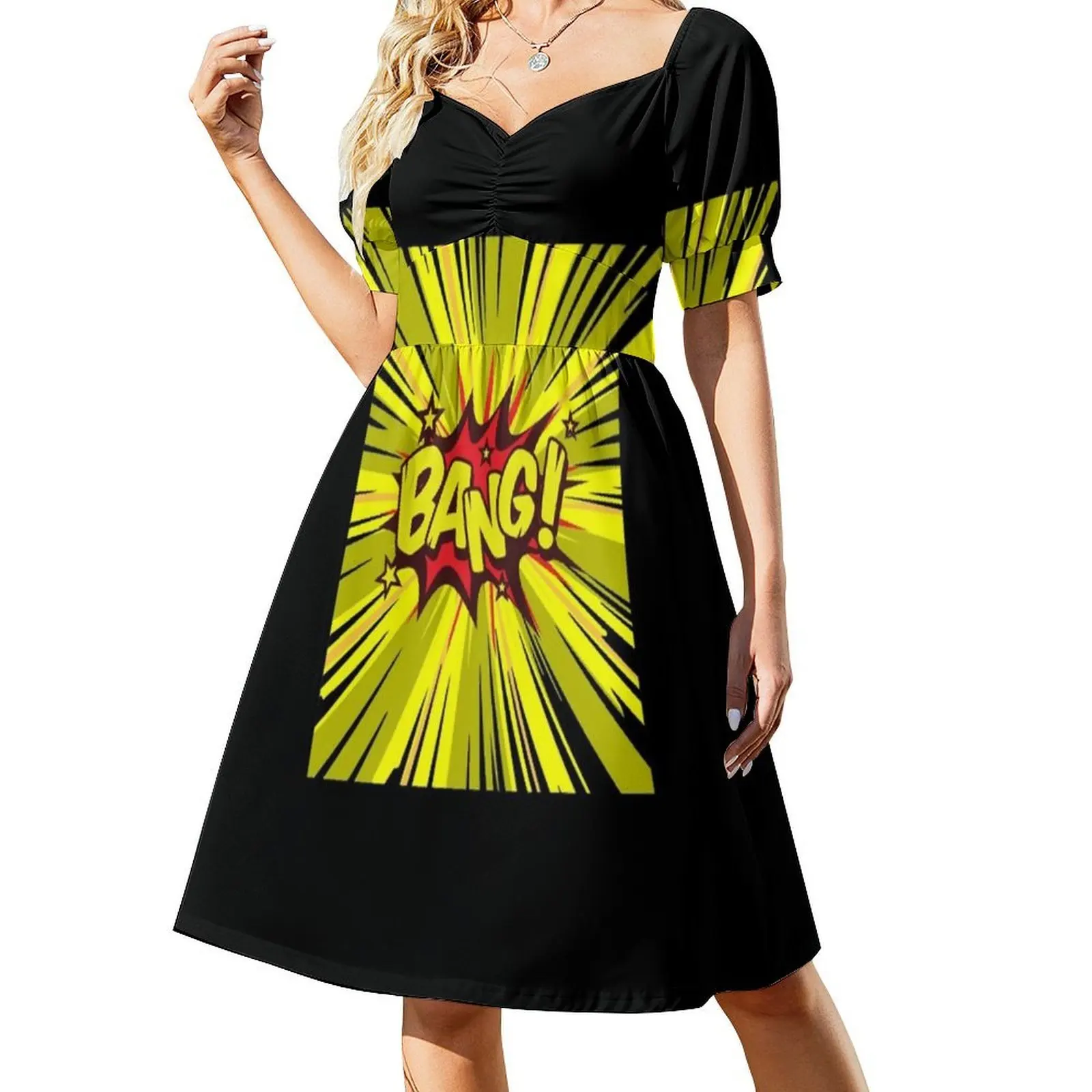 Bang Comic Book Bang! Gifts Sexy Vacation Dress For Women Beach Party Birthday Mini Dress Bang Comic Book Bang Bang Comic Comic