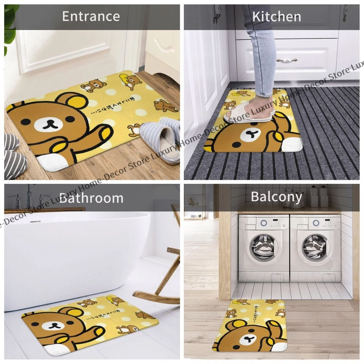 Rilakkuma orsetto camera da letto Mat Kawaii zerbino cucina tappeto balcone tappeto decorazione della casa