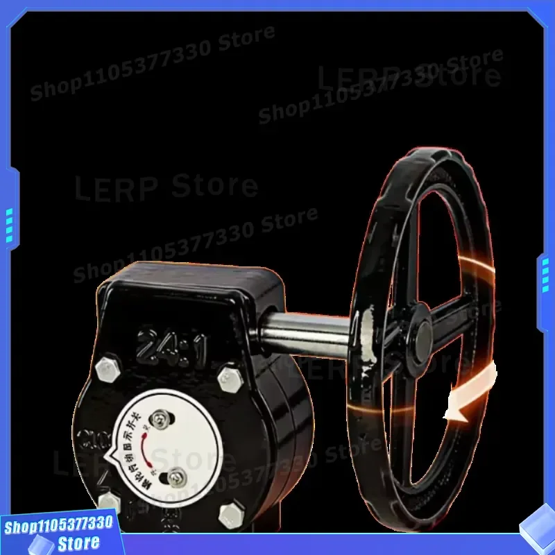 Stainless Steel Butterfly Valve with Pneumatic Connector and Turbine Gear Actuator Switch Handle for Industrial Pipeline