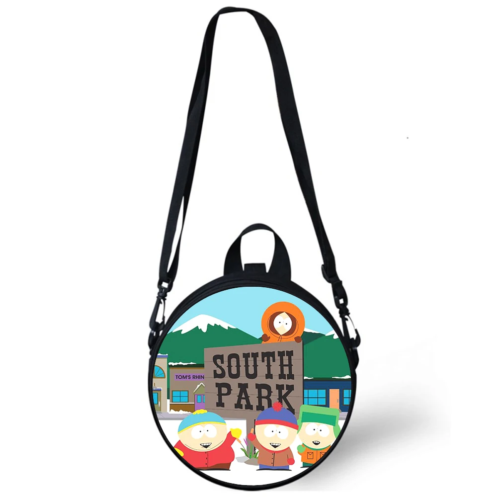 Sac à bandoulière imprimé 3D South Park pour enfants, mini sacs ronds, sac Rugtas, initié à l'école, femmes