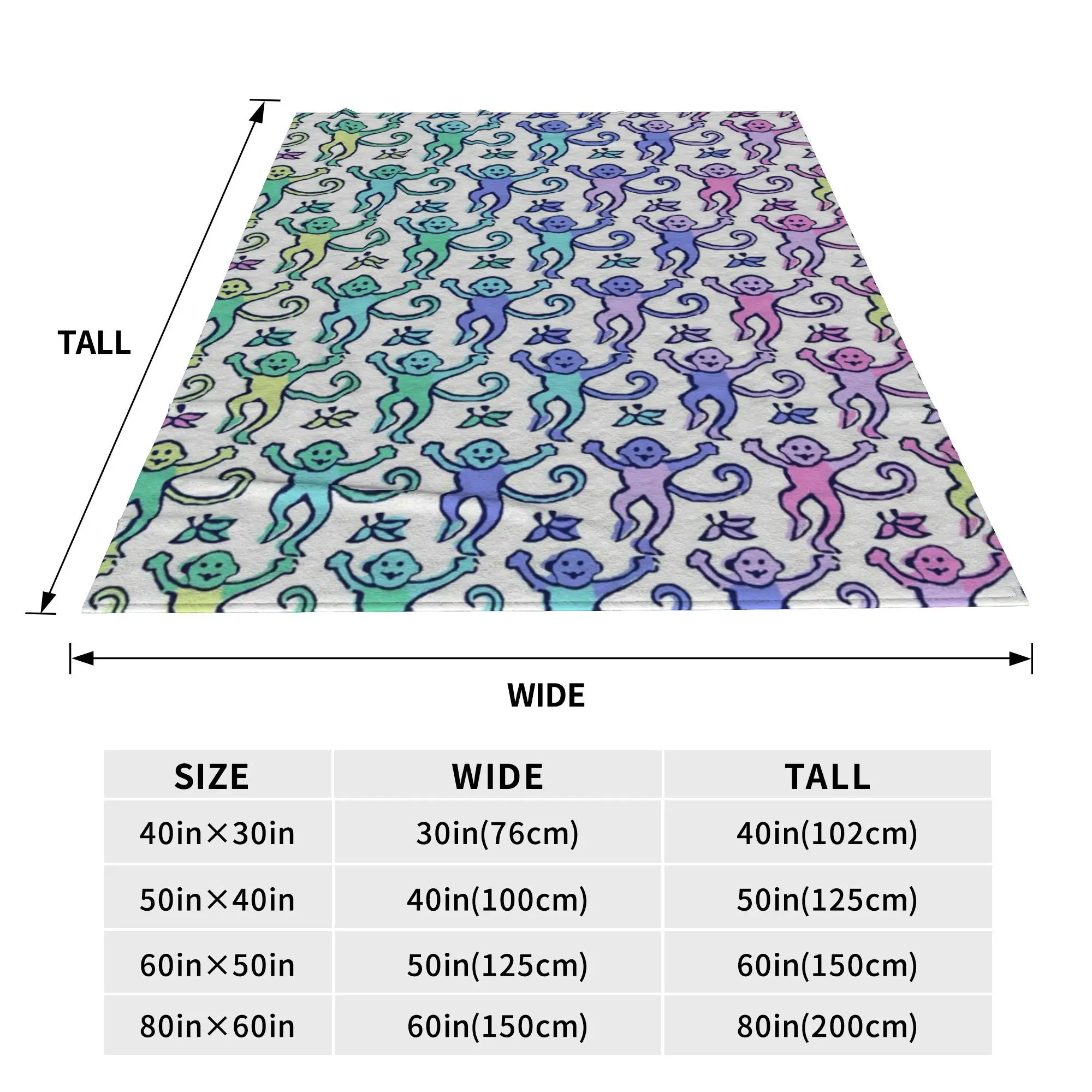 Preppy Roller Monkeys Rabbit Blanket Super Soft Flannel Sofa Throw Blanket for Home Bedroom Office Throws Bedspread Quilt