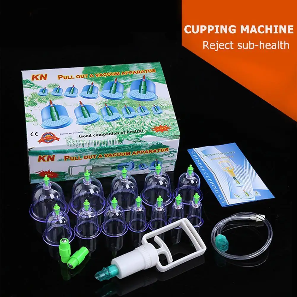 12pcs Classic Chinese  Vacuum Cans Cupping Cup Massage Therapy Kit with Suction Pump Personal Health Care Accessaries