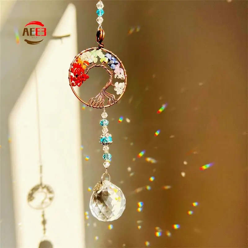 Pingente coletor de sol AEE3, design de coração e folha para pendurar decorações em casas e jardins