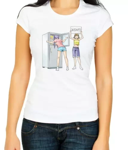 Girls 241543903 Heads in Freezers Famous Women's 3/4 Short Sleeve T-Shirt L800 Tees Cotton Luxury brand vintage oversized