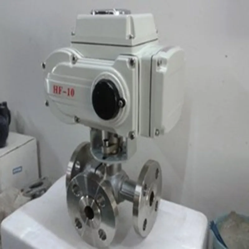 Q945F-16P Electric 304 Stainless Steel/Cast Steel Tee Flanged Ball Valve T-Type Conversion Tee Valve