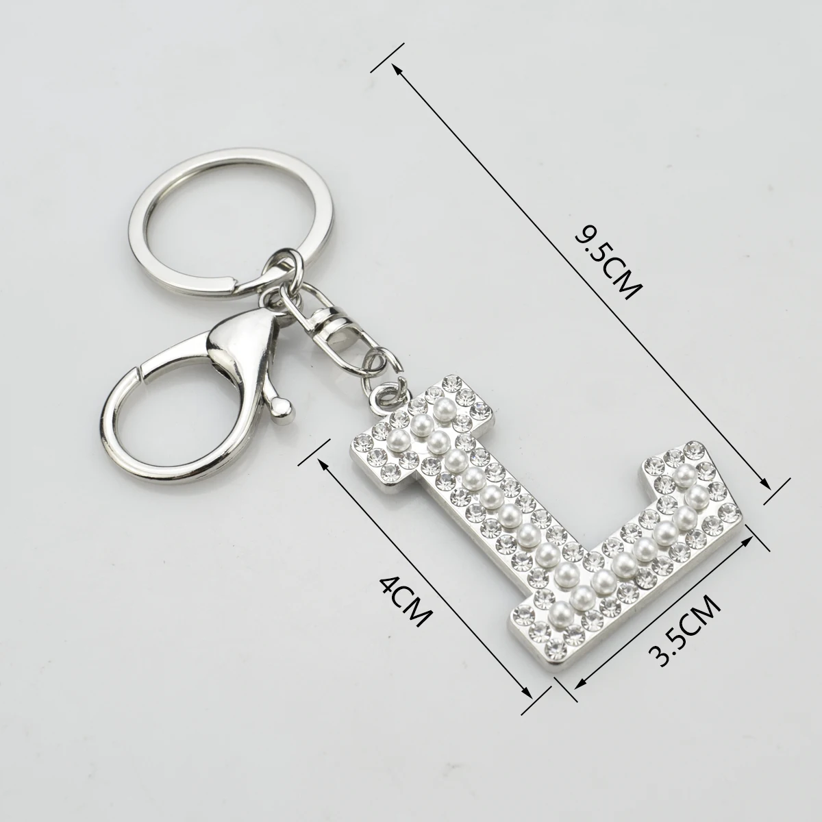 A-Z Letter Pearl Diamond Key Ring  Initials Key Chain  Student Bag Pendant  Lady Bag Accessories  Party Gifts for Guests