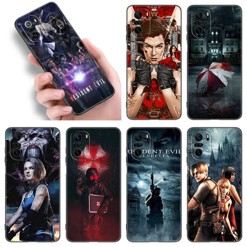 R-Resident-Game-E-Evil Zwart Siliconen Telefoonhoesje Voor Xiaomi Poco X 3X4 Nfc F4 Gt F5 F6 M3 M4 M 6X5X6 Pro 5G M5 C55 C65