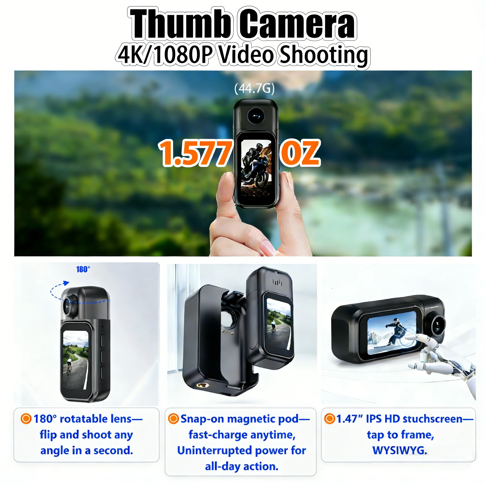 

Экшн-камера 4K, 1080P, Wi-Fi, спортивная портативная камера для тела, носимая POV, запись для съемки видеоблогов, уличная водонепроницаемая запись для верховой езды