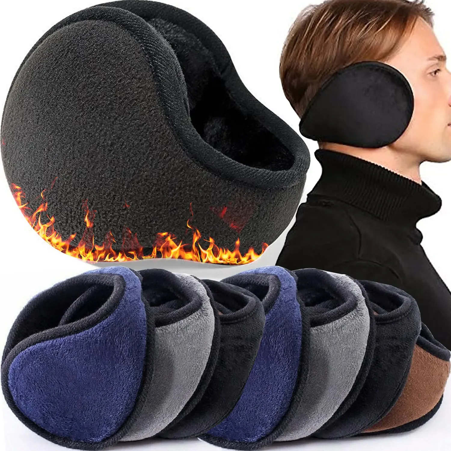 الدافئة رشاقته المخملية غطاء للأذنين الشتاء في الهواء الطلق الدراجات الصوف الأرنب الفراء الرجال النساء الدراجات غطاء للأذن حامي أفخم لينة الأذن يفشل #2