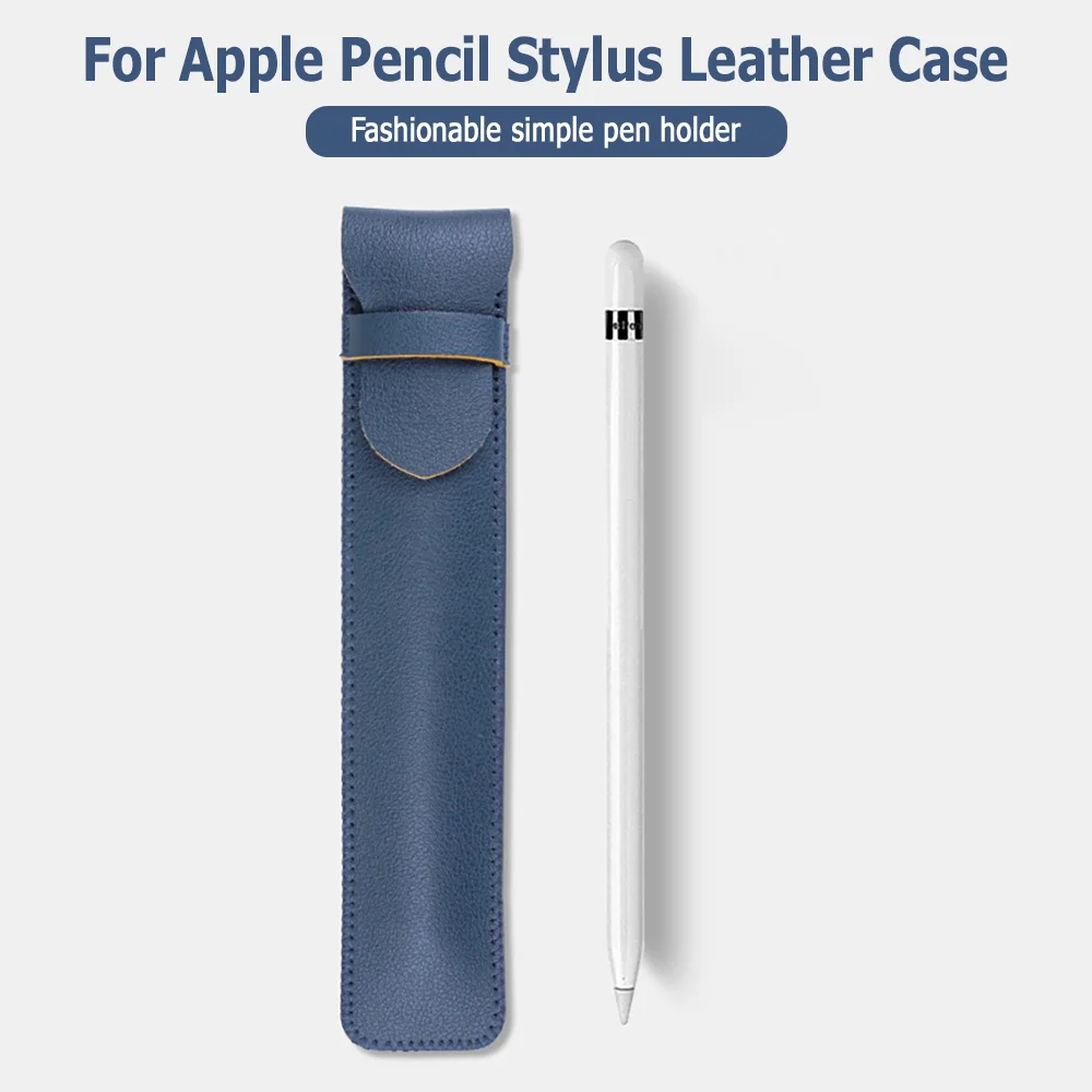 Dual-color PU Leather Pouch Anti-scroll Protective Cover Portable Holder for Apple Pencil Stylus iPad Tablet