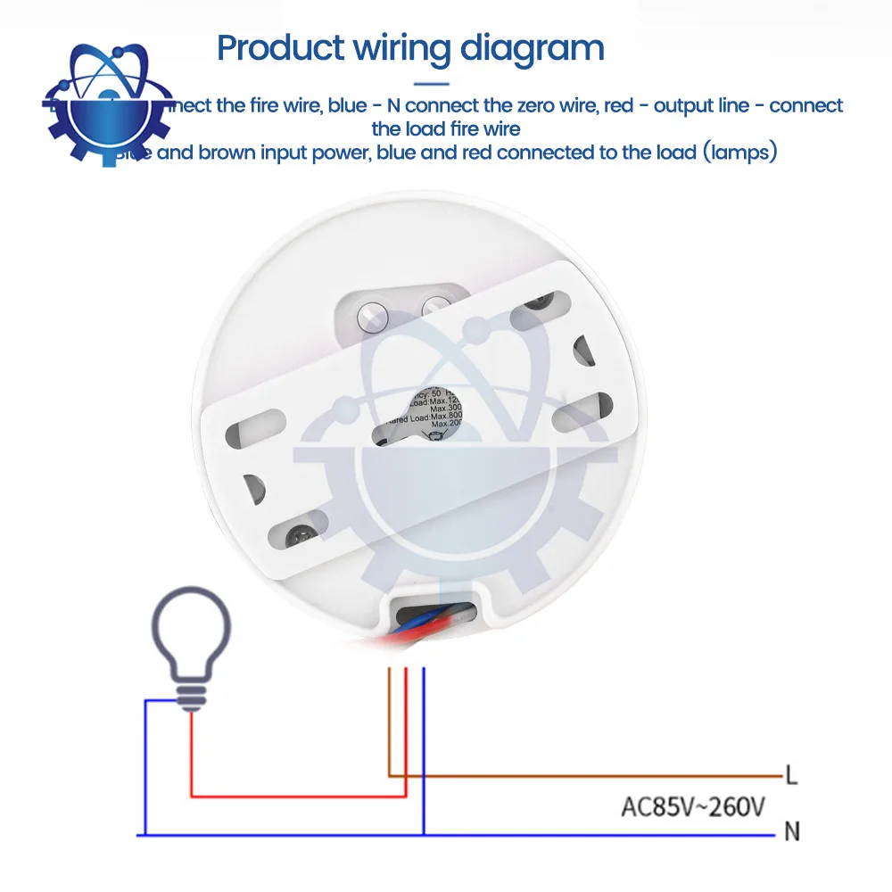 AC85-265V Intelligent Human Infrared Sensor Switch 360 Degree Cone Angle Detect PIR Motion Sensor Switch Ceiling Sensor Switch