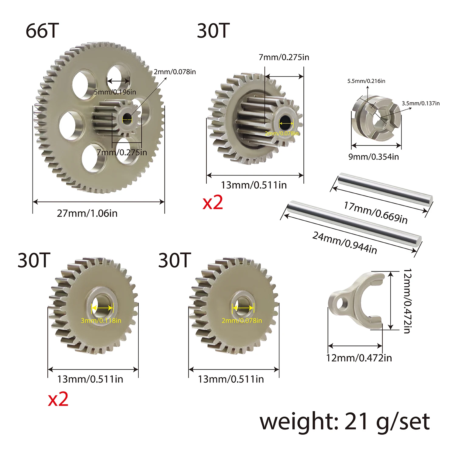 Kompletny zestaw przekładni ze stali do skrzyni biegów do RC Crawler 1/24 1/18 FMS FCX24 Power Wagon K5 FCX18 LC80 Część zamienna