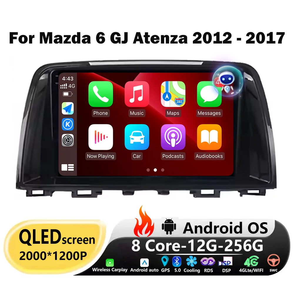 

Wireless Carplay For Mazda 6 GJ Atenza 2012 2013 2014 2015 2016 2017 Android Auto Car Radio Multimedia Player GPS Navigation DSP