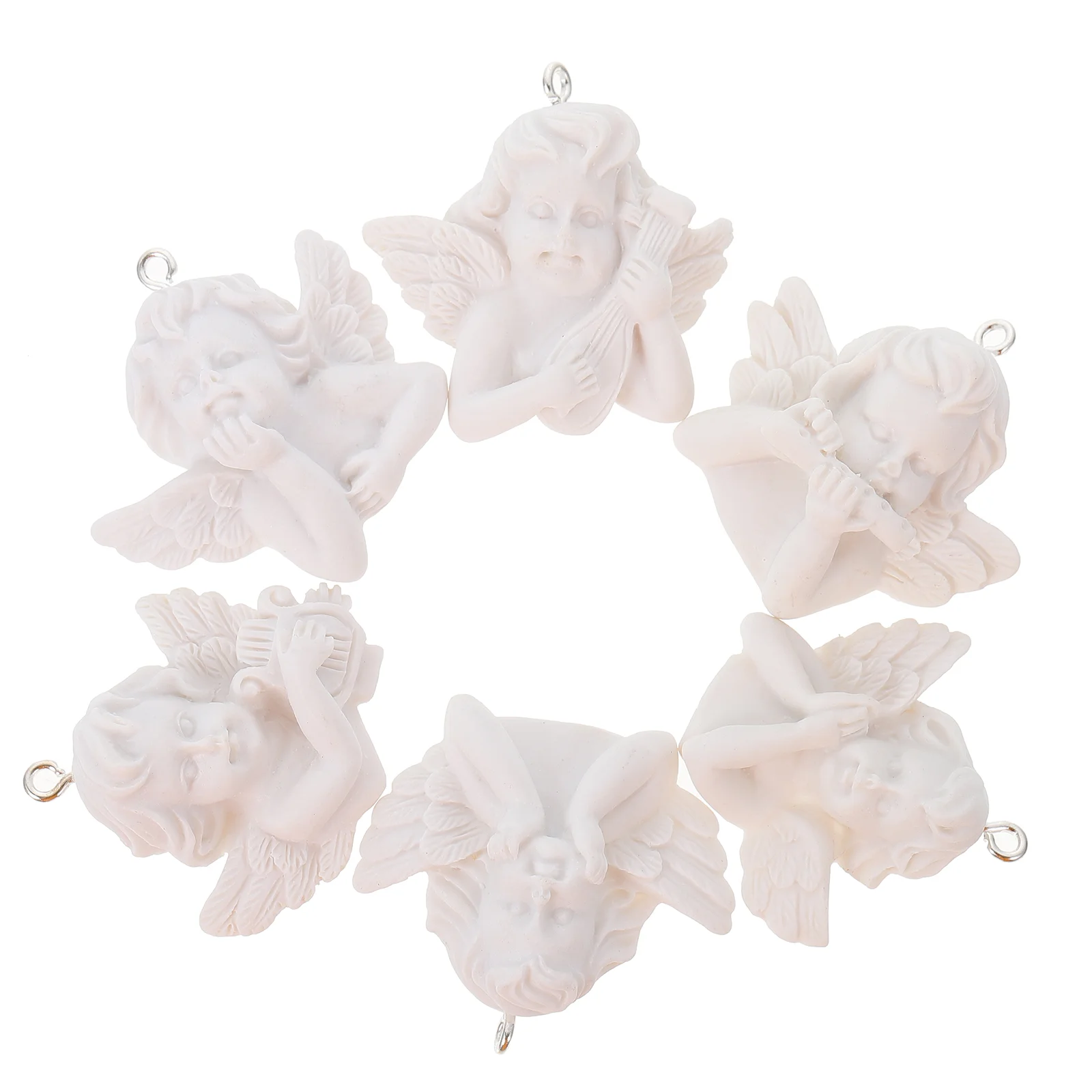 12 Pcs Ornaments Winged Angel Statue Christmas Decorations Stationery Accessories Resin