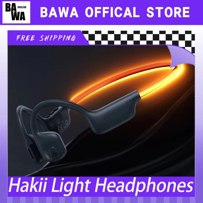 

Hakii Light Bluetooth Headphones Wireless Led Light Earhook Stereophonic Long Endurance 32g Running Movement Headphones Gifts