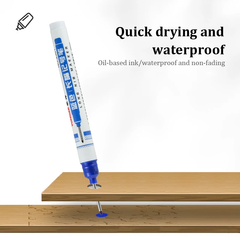 32MM Long Head Marker Pens Large Capacity Deep Waterproof Four Color Markers For Metal Woodworking