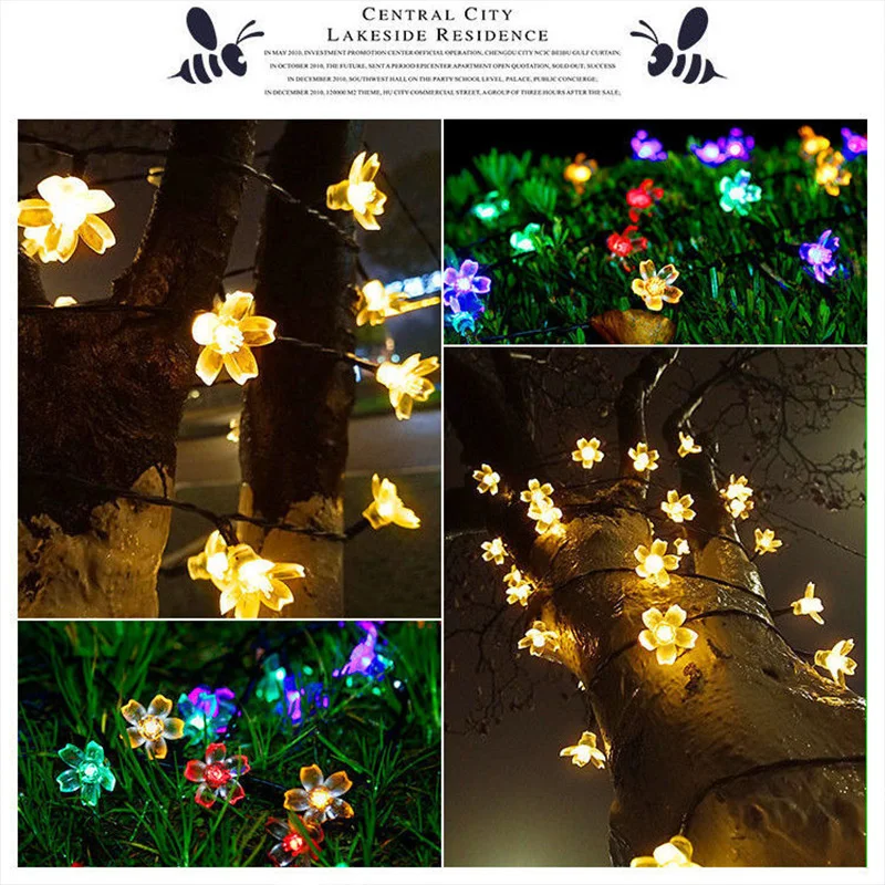 Lights Cherry Blossom Lamp Outdoor Balcony Garden Ambience Light Home Garden Lamp Camping Hanging Tree Led Colored Lamp