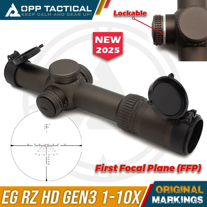 

EVOLUTION GEAR RZ HD GEN3 1-10X24mm FFP LPVO Riflescope High End Version with Original Full Markings 5.56/7.62 Recoil Resistant