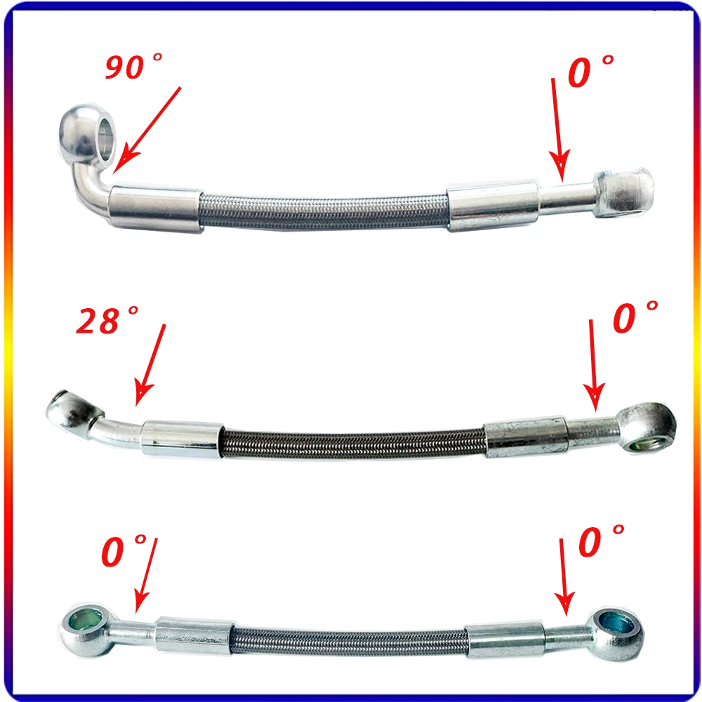 

Silver 0 ° -0 ° 0 ° -28 ° 0 ° -90 ° 10CM-500CM M10 motorcycle hydraulic brake oil pipe made of stainless steel material