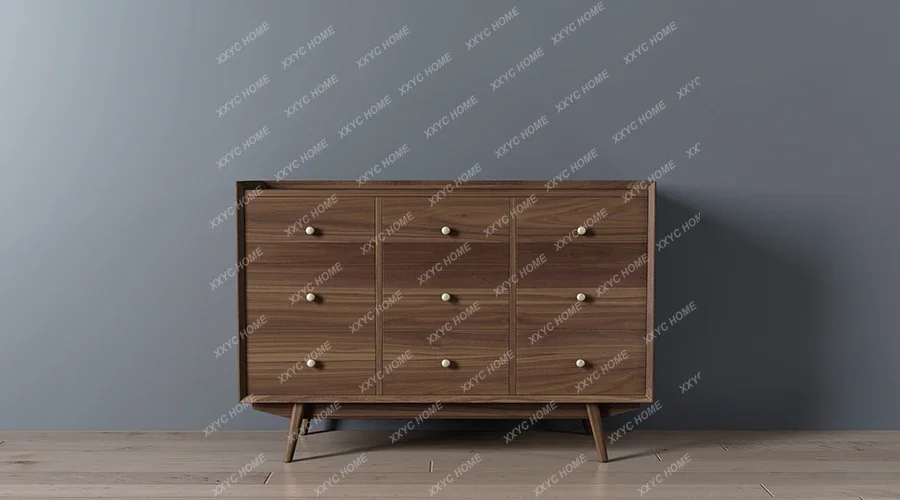 AAModern Light Luxury Black Walnut Storage Multifunctional Cabinet TV Display Cabinet Locker