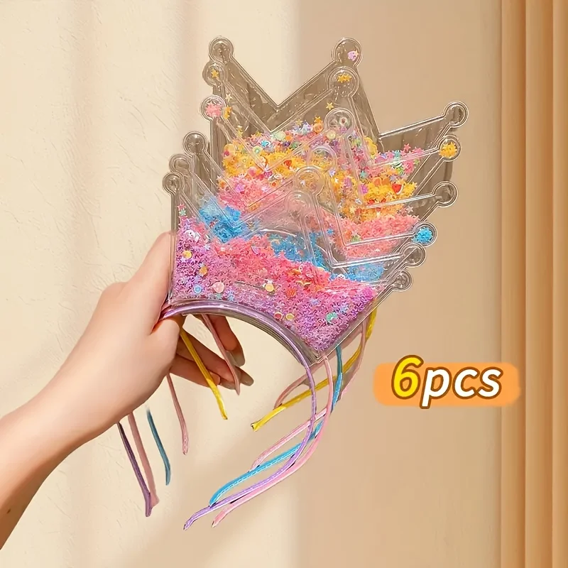 

6 resin princess crowns, flowing sofa hoop crowns, gentle on hair