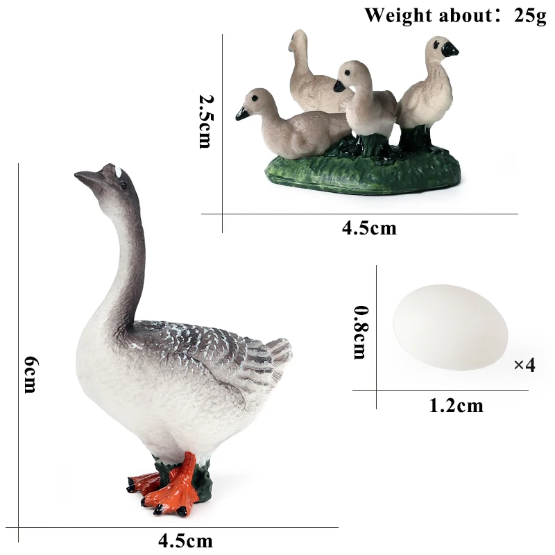 Oenux Farm Model Simulation Goose Duck Hen Egg Action Figures Poultry Animals Figurine PVC Miniature Cake Toppers Lovely Kid Toy