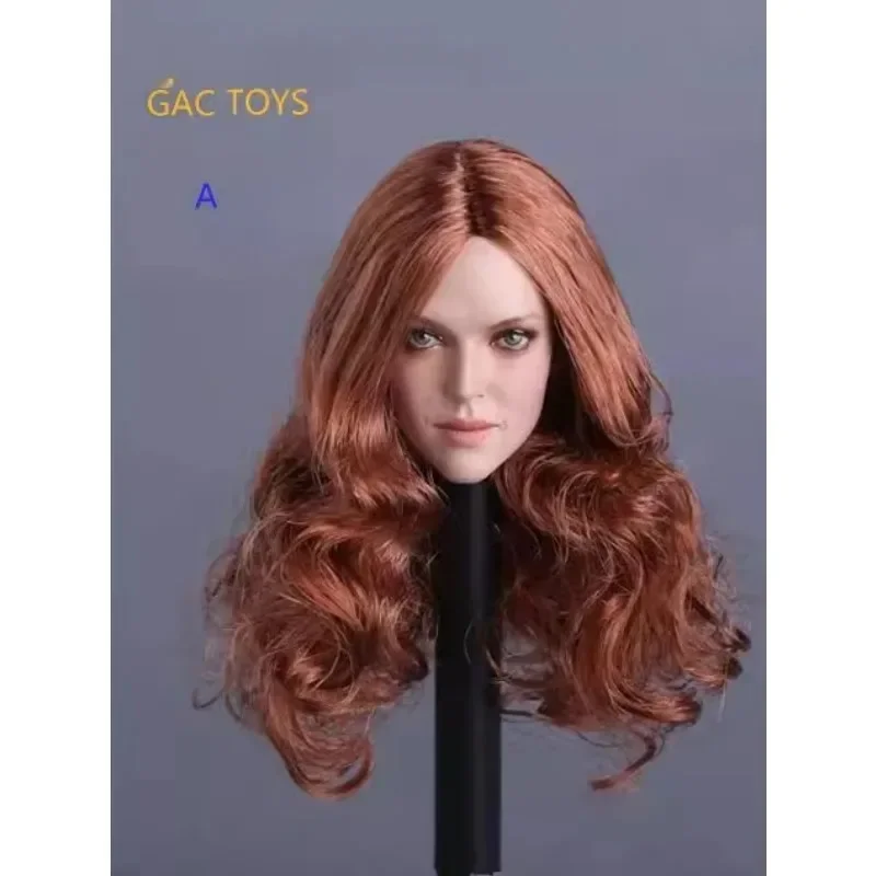 Cabeza esculpida GC009, pelo largo y rizado, estrellas americanas, celebridades, soldado femenino, modelo apto para figura de trigo de 12 ", muñeca PH, 1/6