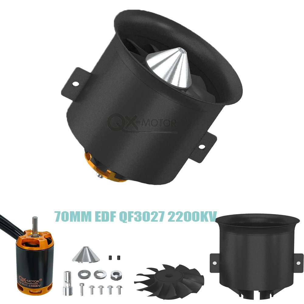 

QX-MOTOR 70mm 12Blade Ducted Fan EDF with 6S Brushless Motor use 100A ESC Suitable for Jet Fixed-wing Parts