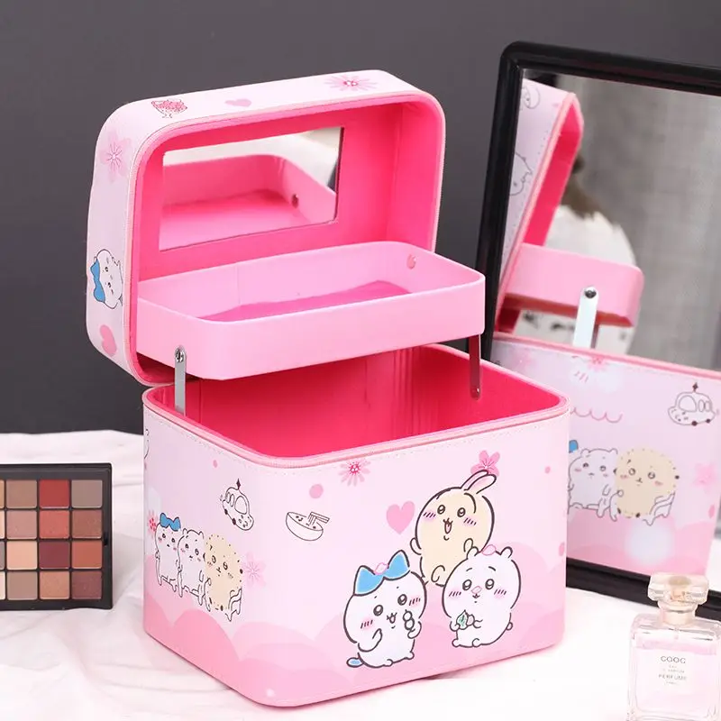 

Girly Heart MINISO Chiikawa Anime Kawaii Ins Makeup Storage Case Birthday Gifts Multifunctional Box Lovely Gifts for Kids