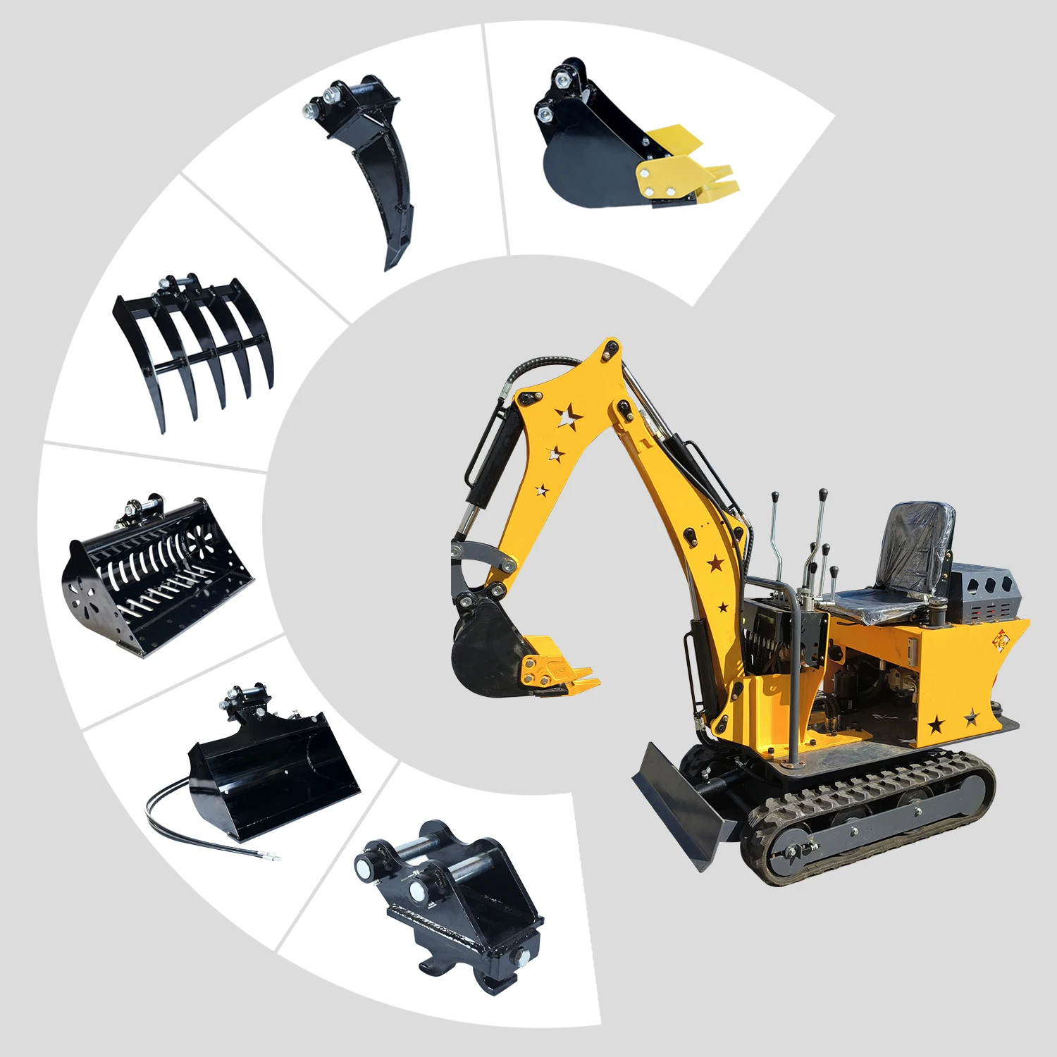 Mini escavatore di fabbrica personalizzato Macchine per escavazione economiche Prezzi cinesi per escavatori cingolati da 0,8 tonnellate