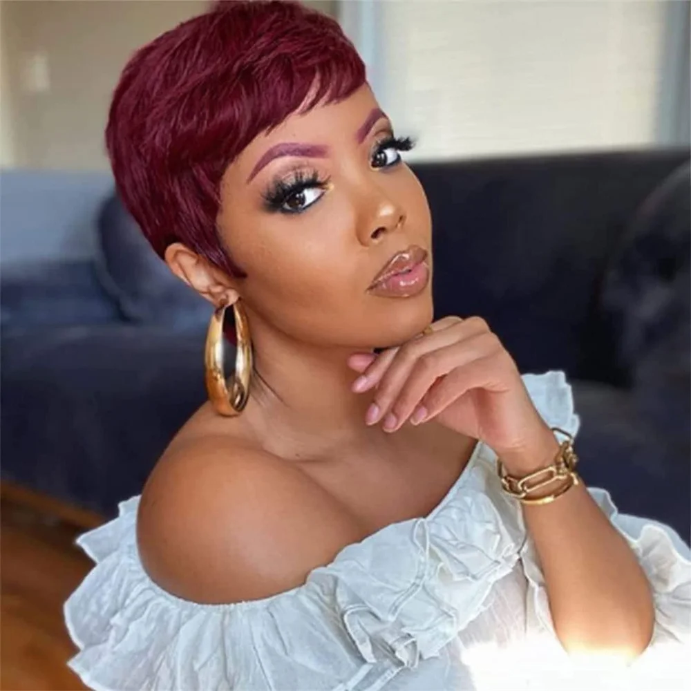 

Бордовые короткие прямые человеческие волосы парики естественного цвета бразильские волосы без повреждения кутикулы парик дешевые человеческие волосы парик машинное изготовление