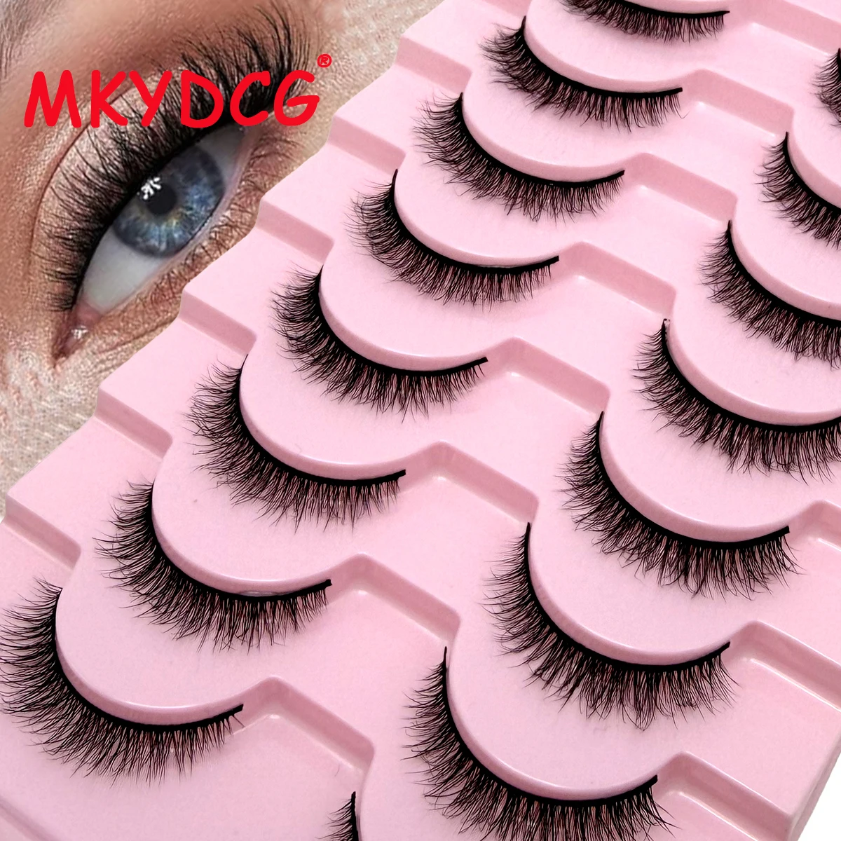 Neue 10 Paar falsche Wimpern, kurze Nerzwimpern, flauschig, dünn, weich, Kreuz-Nerzwimpern, natürliche kurze Wimpernverlängerung für Make-up