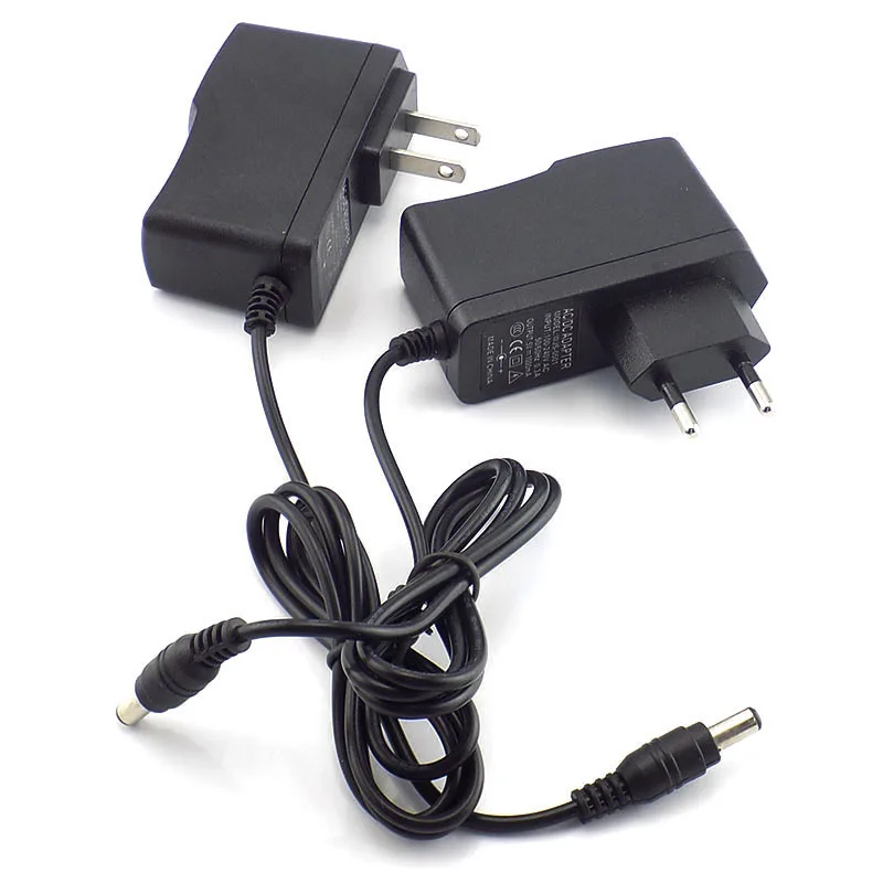 50pcs 5V 1A 1000mA AC DC Power Adapter supply EU US AU UK Plug Converter adapter charger 5.5mm x 2.1mm for LED Strip cctv Camera