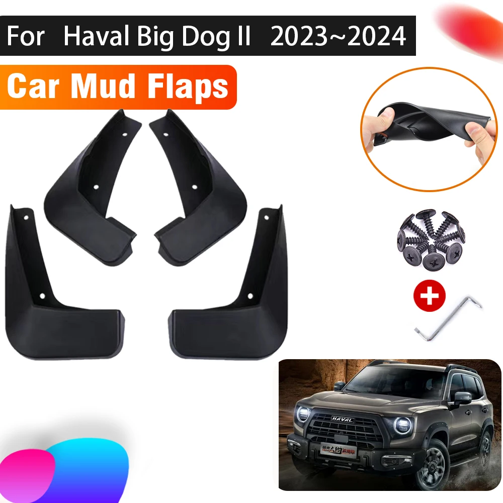 Car Mudguards For Haval Big Dog II MK2 2023 2024 H-Dog Dargo Car Mudflap Front Rear Flap Splash Mud Fender Accessories Mud Flaps