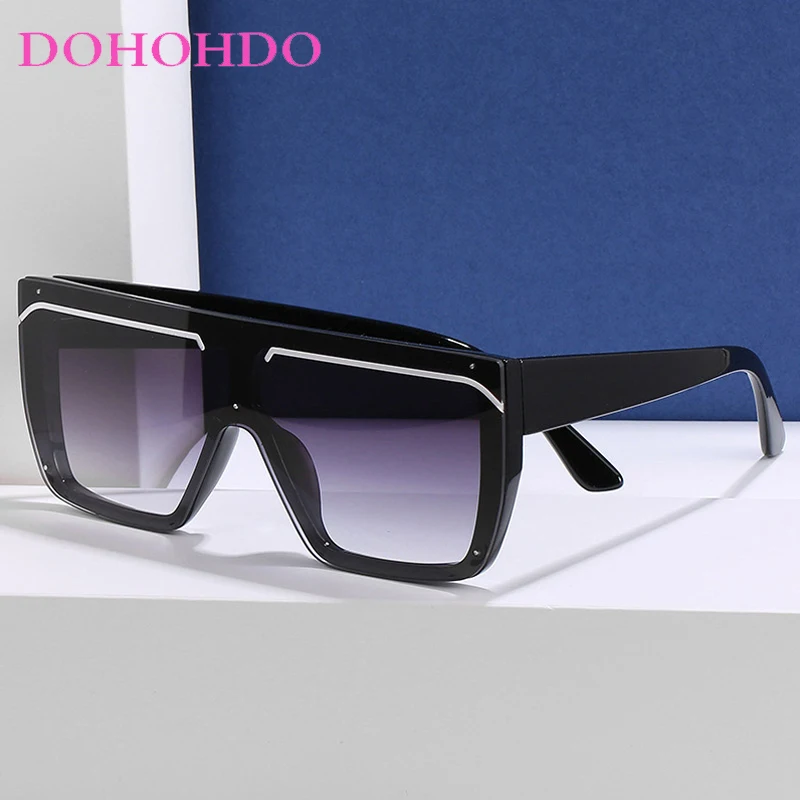 

New Fashion Square Sunglasses Woman Brand Designer Sun Glasses Female Big Frame One-piece Mirror Gradient Oculos De Sol Feminino