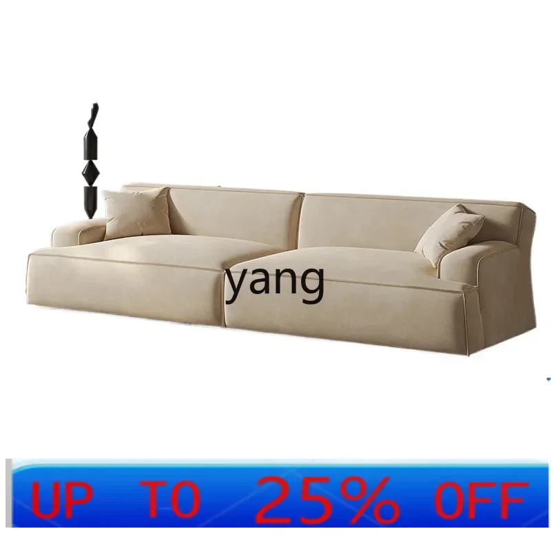 

LMM living room fabric straight row sofa lazy motu matte cloth simple three people