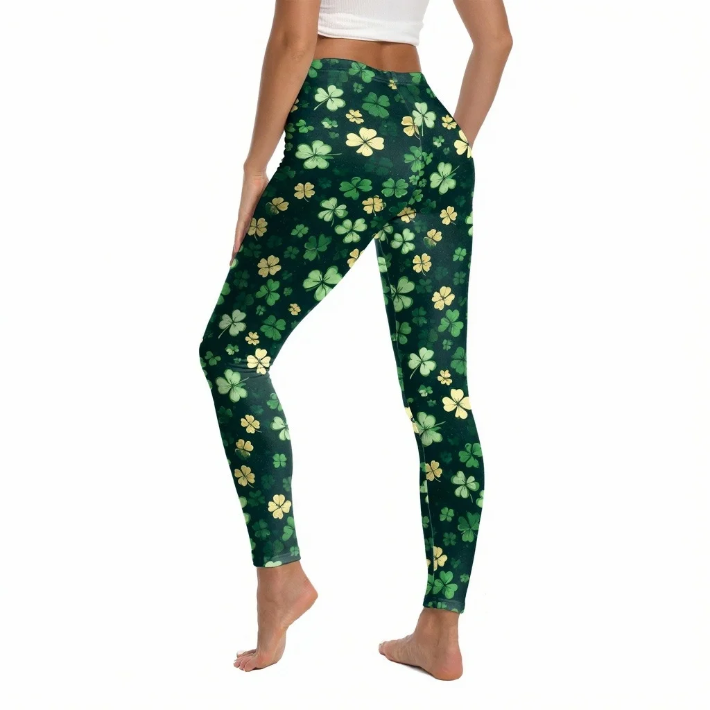 High Elastic Yoga Pants 2026 New Funny Print Custom Design Women Tummy Control Leggings For Workout