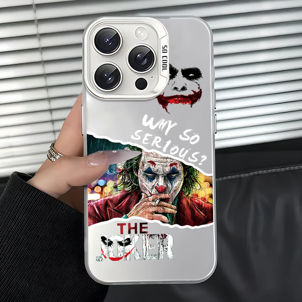 Y2K Creative Fashion Crazy J-Jokers Smile Grotesque Phone Case for iPhone 12 11 13 14 15 16 Max Pro Plus Laser Cover