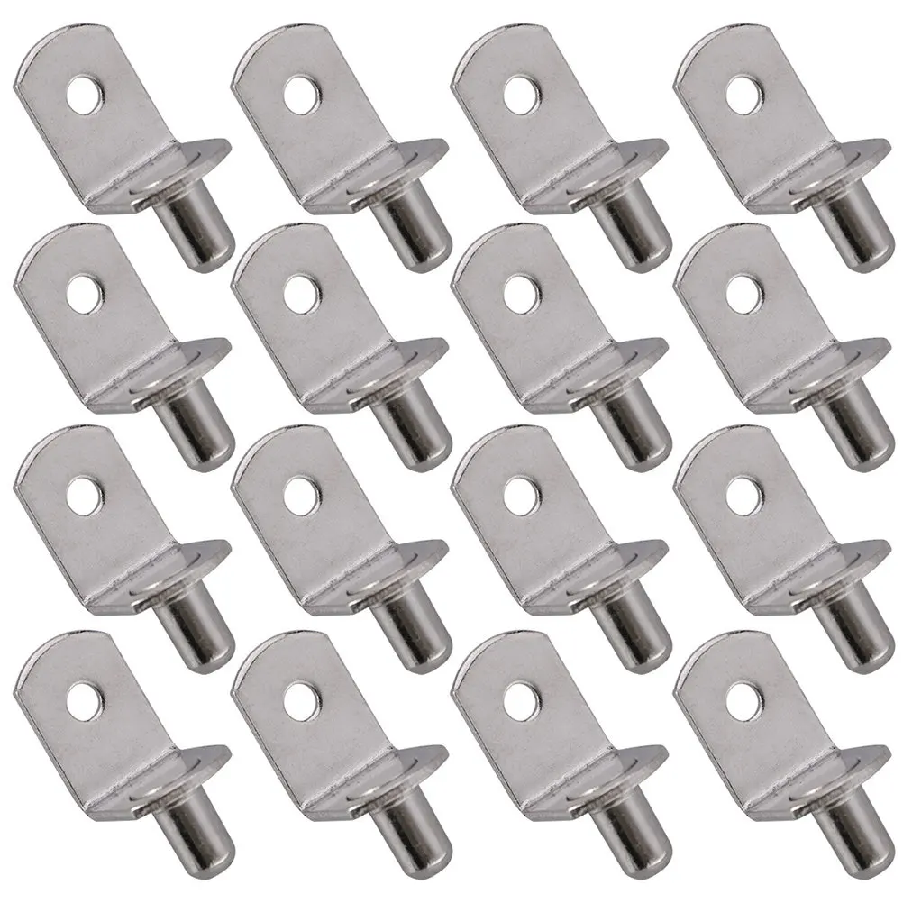 25Pcs L Shaped Shelf Support Brackets Nickel Color Heavy Duty Sturdy Shelf Pegs for Cabinet Bookcase Entertainment Center Use