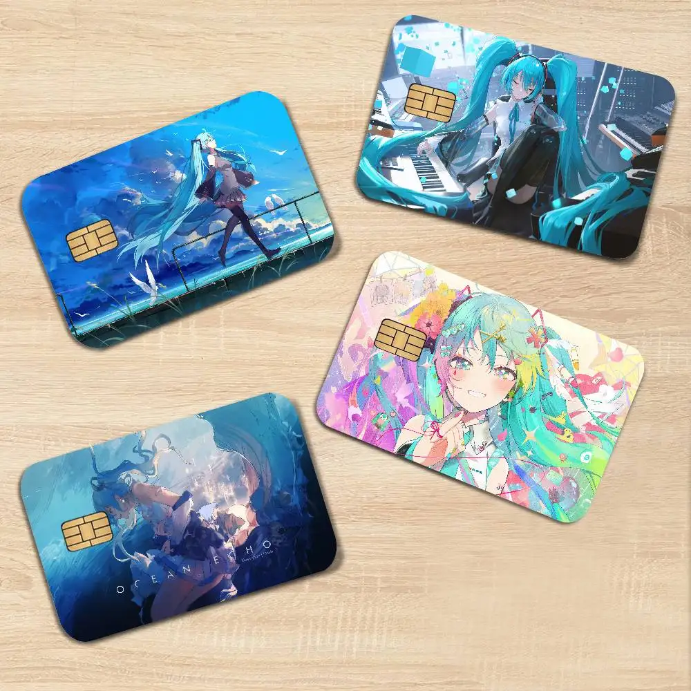 H-Hatsune Miku Anime Anime Cartoon Sticker Film Skin For Credit Card Debit Bank Bus Card