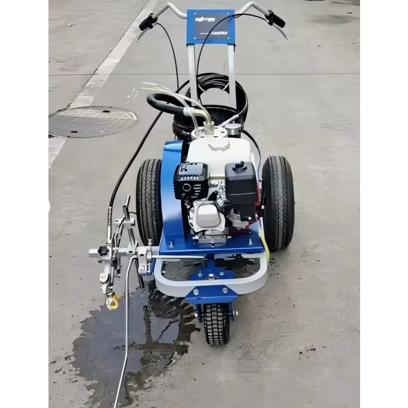 Portable Hand Propelled Parking Lot Line Drawing Tool