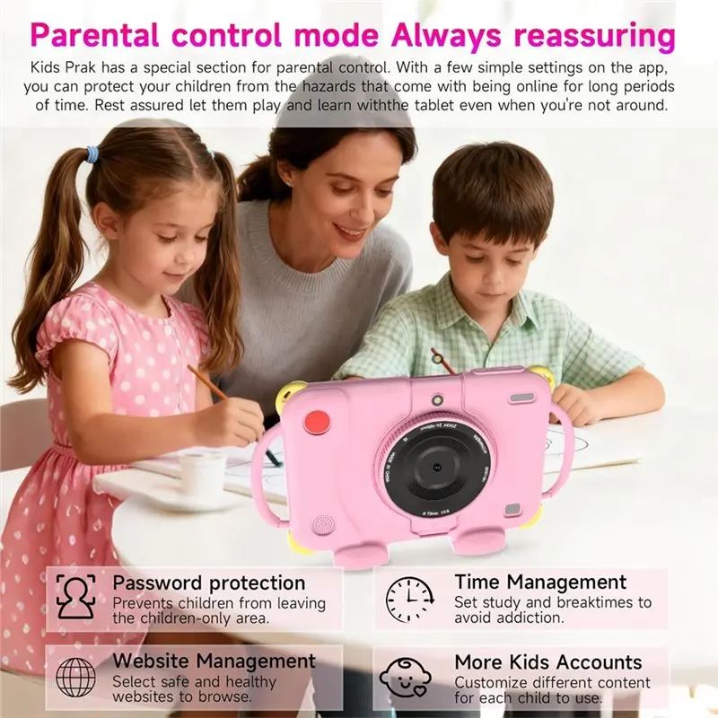MACH-Tablet For Kids 7Inch IPS Display Tablet Kids For Children's Education EU Plug