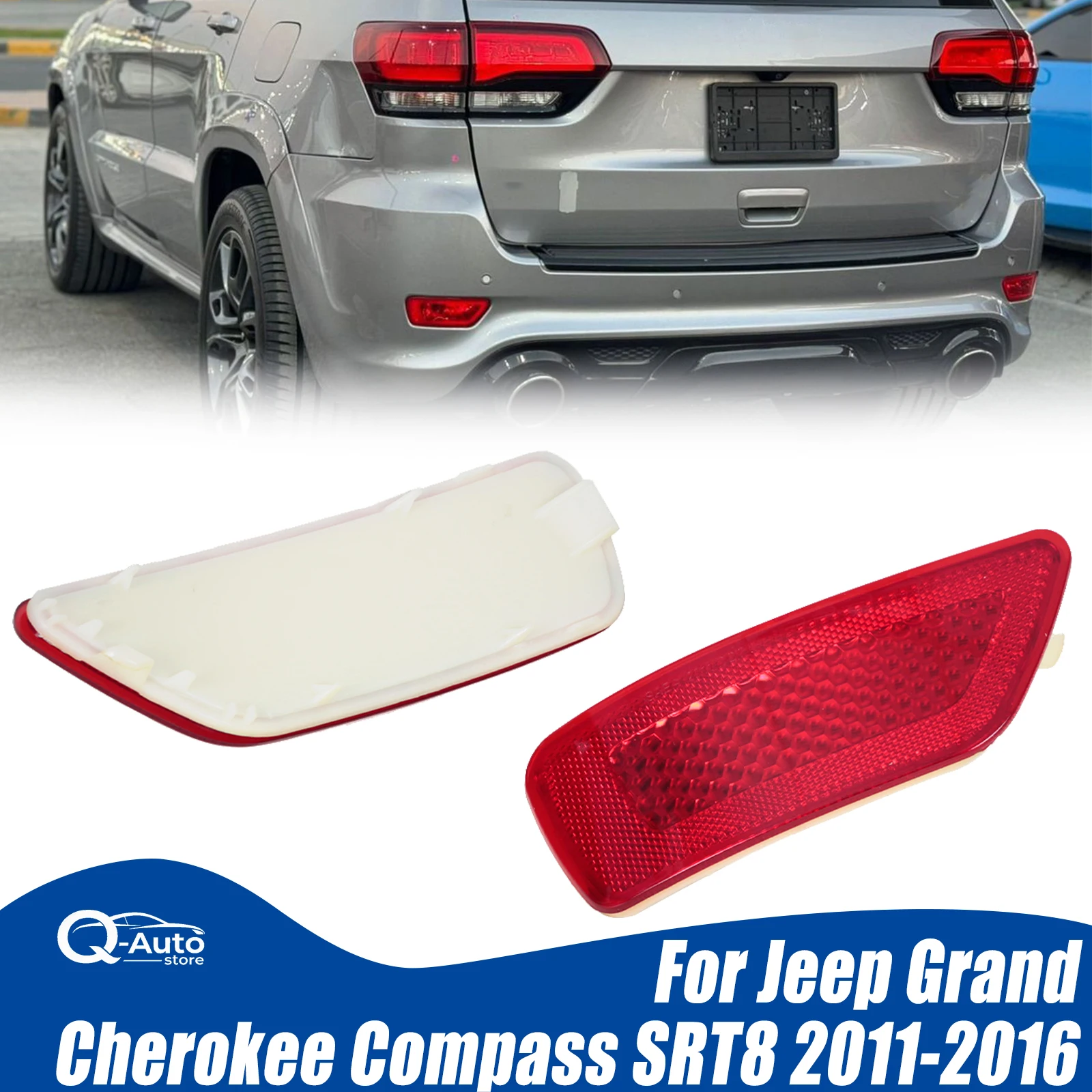 57010721AB 57010721AC Car Rear Bumper Reflector Light For Jeep Grand Cherokee Compass SRT8 2011-2016 Car Tail Stop Brake Lamp
