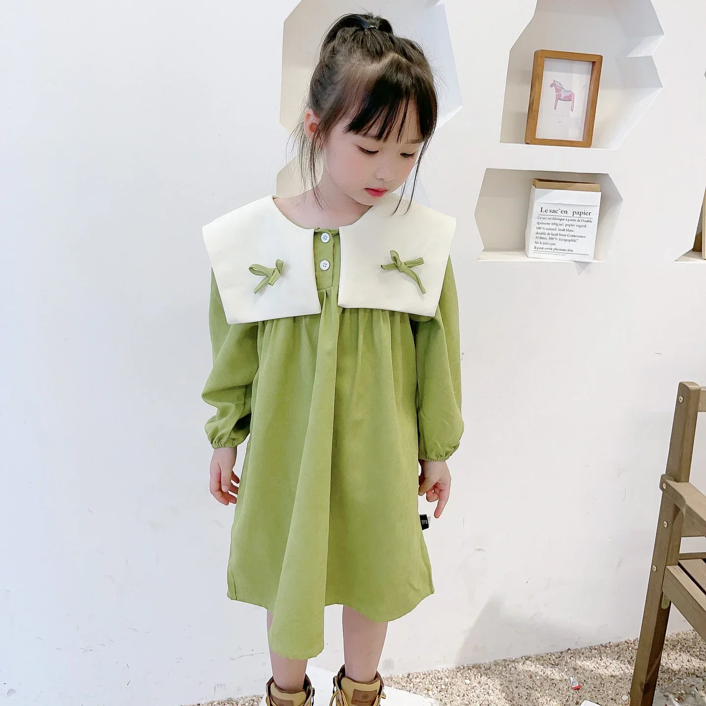 Mother And Daughter Equal Dress Women Long Sleeve Dresses Mom And Baby Girl Matching Clothes 2023 Autumn Children Cute Clothing